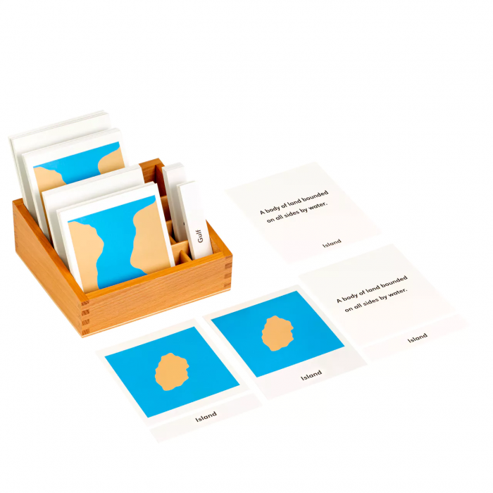 Bộ thẻ danh pháp các dạng địa hình trên cạn và dưới nước: Bộ 1 và 2 (Nomenclature Cards Land And Water Forms: Set 1 And 2)