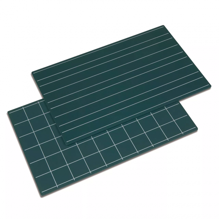Bảng xanh có vạch kẻ đôi và ô vuông: Bộ 2 cái 50x32cm (Greenboards With Double Lines And Squares: Set Of 2)