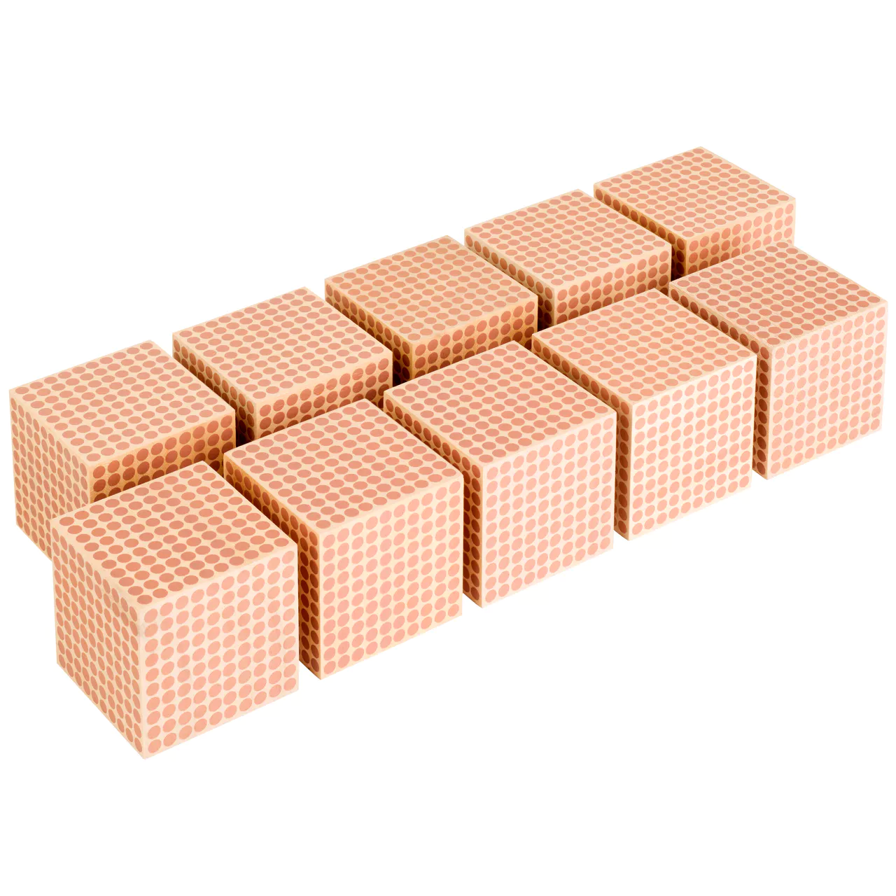 Bộ 10 khối lập phương 1000 bằng gỗ (Wooden Cube Of 1000: Set Of 10)