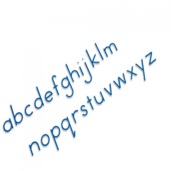 Bộ chữ cái rời cỡ chữ nhỏ:Chữ in chuẩn Quốc tế, màu xanh dương