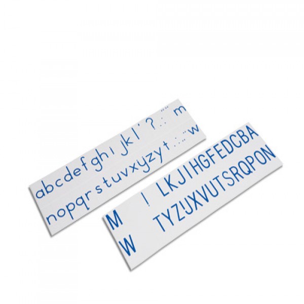 Bảng chữ cái: Chữ in chuẩn Quốc tế, màu xanh dương