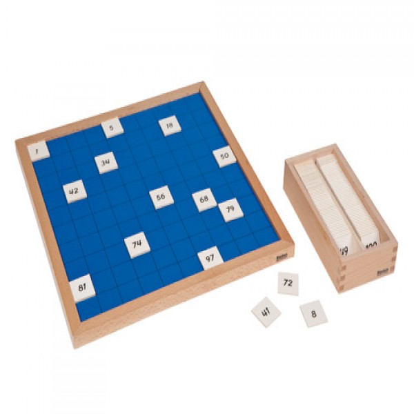 Bảng học đếm số tự nhiên đến 100 màu xanh dương