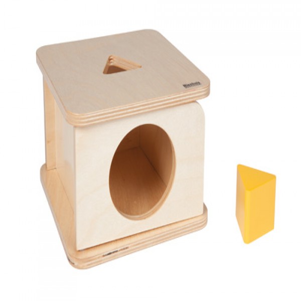 Hộp gỗ vuông kèm khối tam giác màu vàng