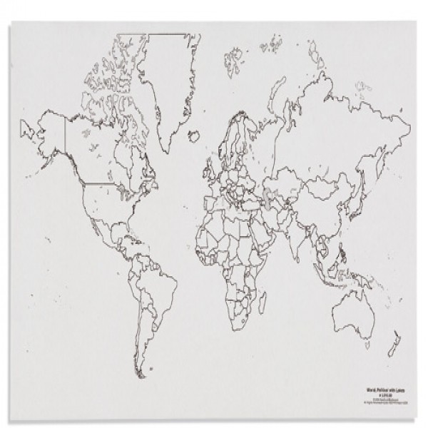 Bản đồ phác thảo thế giới: Các vùng chính trị và hệ thống sông ngòi