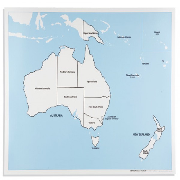 Bản đồ nước Úc: Đã dán nhãn