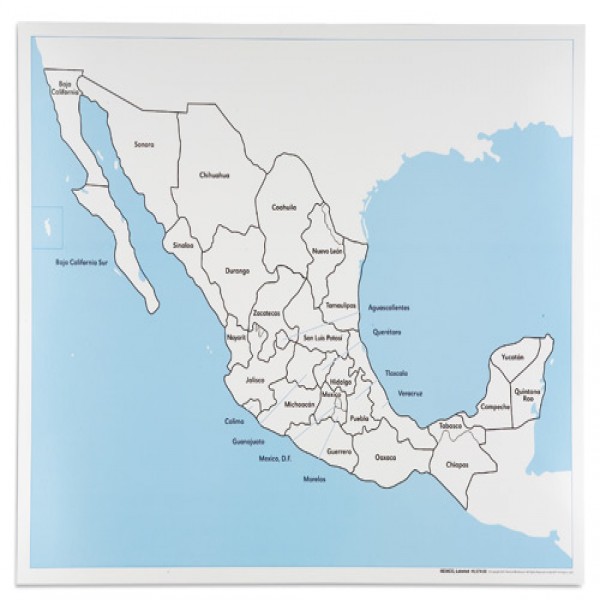 Bản đồ Mexico: Đã dán nhãn