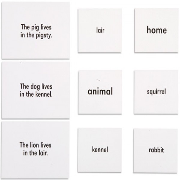 Bộ thẻ tên các con vật và ngôi nhà của chúng