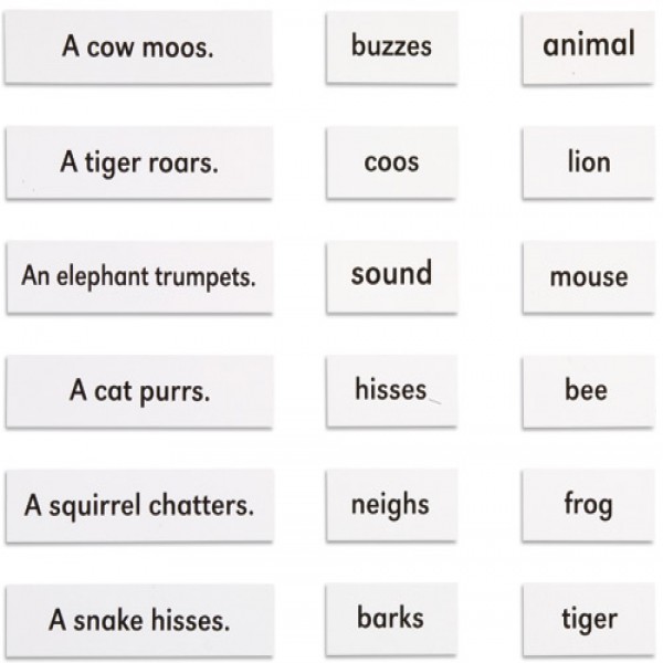Bộ thẻ tên các con vật và tiếng kêu của chúng